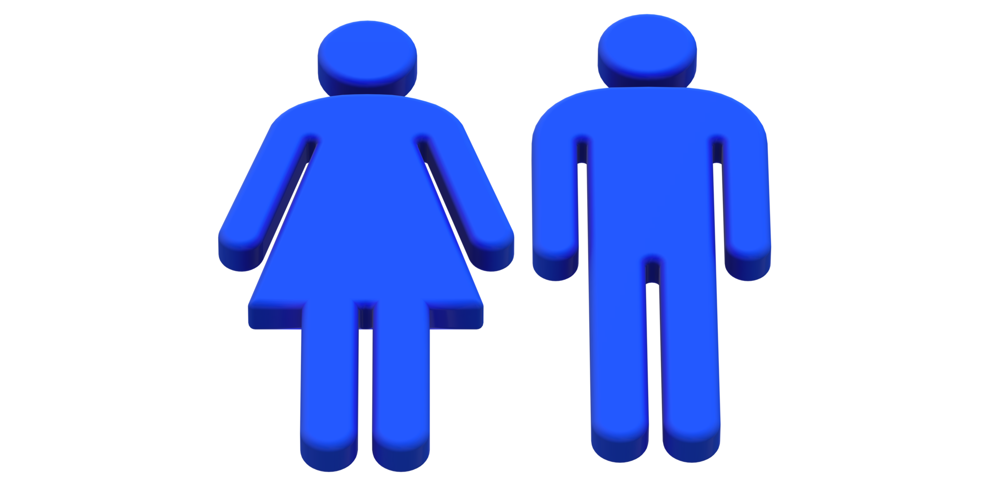Blue 3D Male and Female icon png