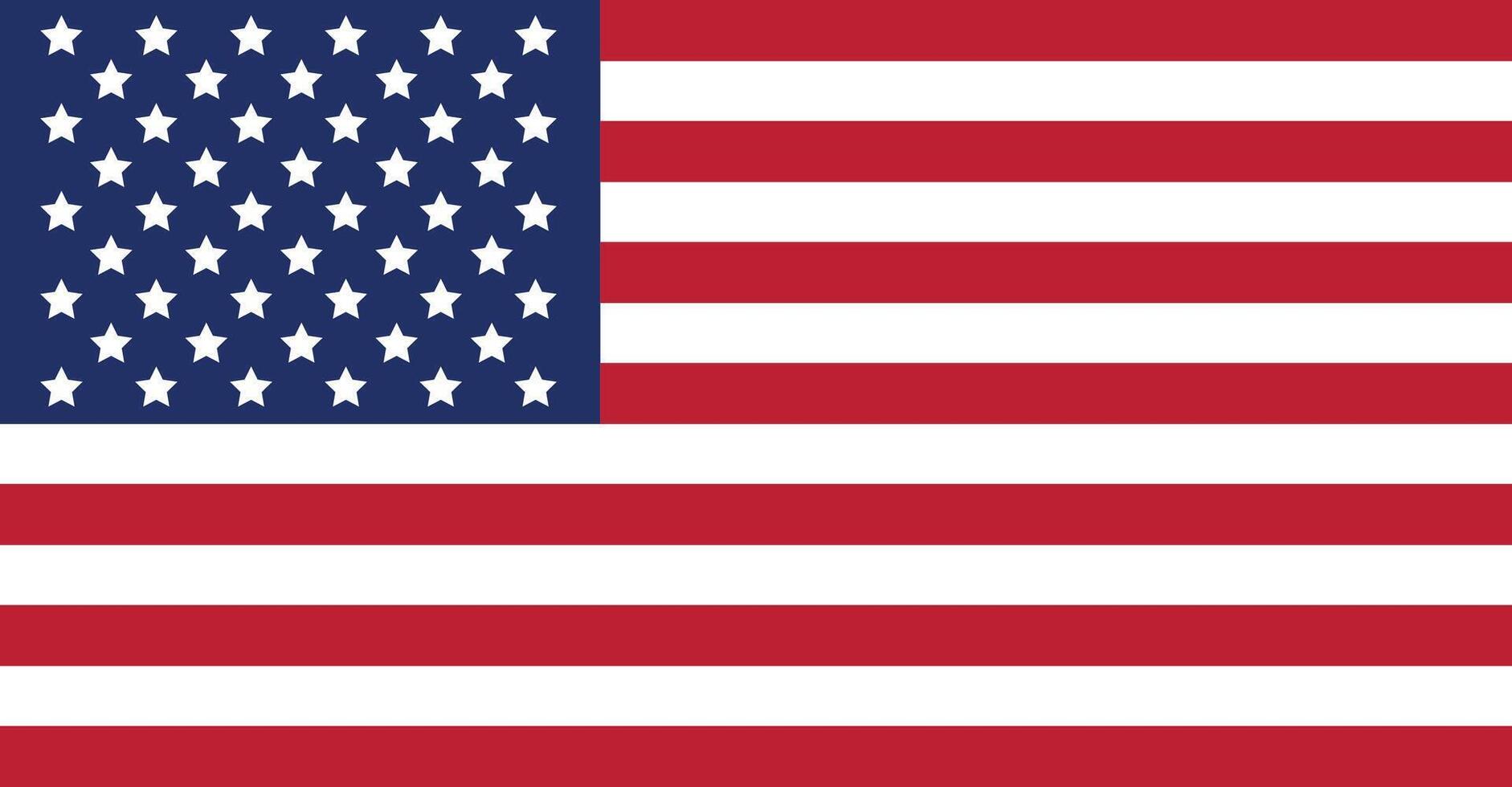 The american flag is shown in a red, white and blue color vector