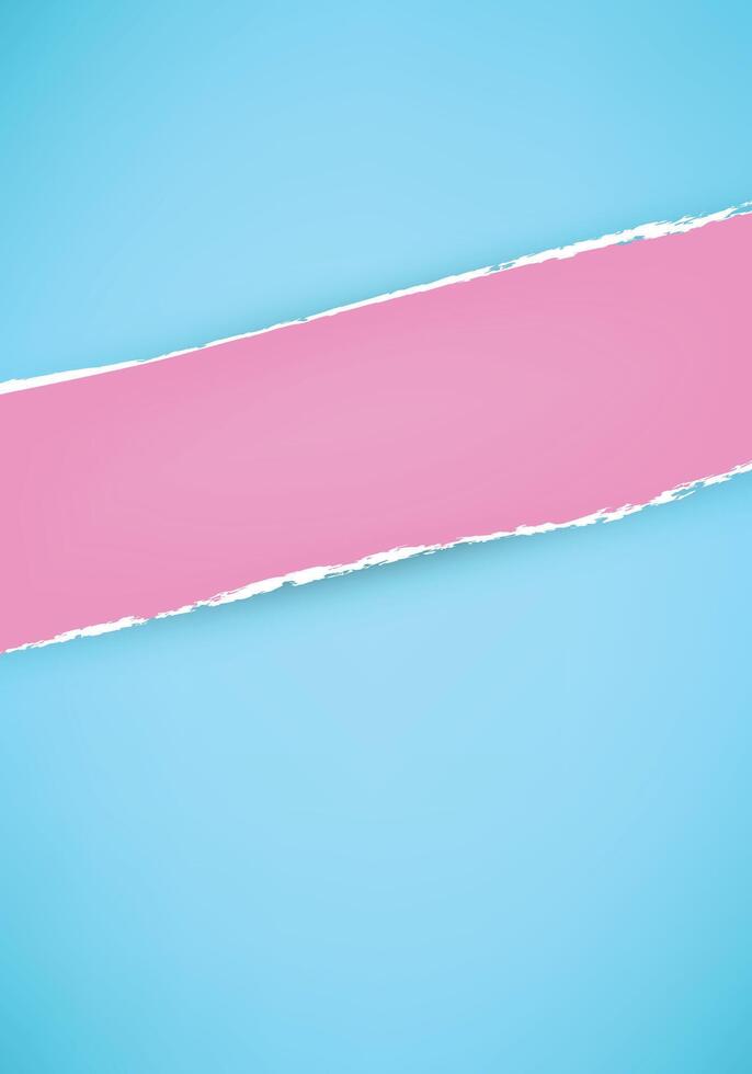 Abstract blue and pink background. Torn paper style background. Banner for advertise product on website. Space for text. illustration. vector