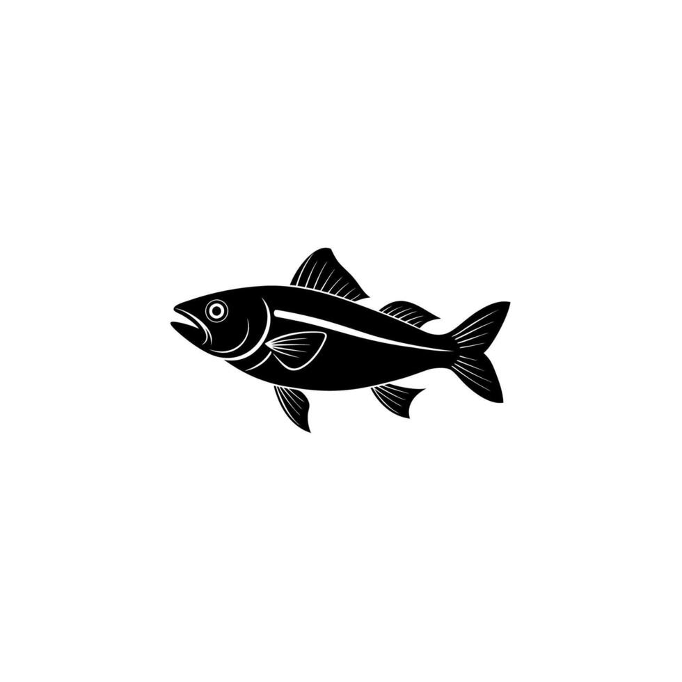 Haddock fish icon on white background vector