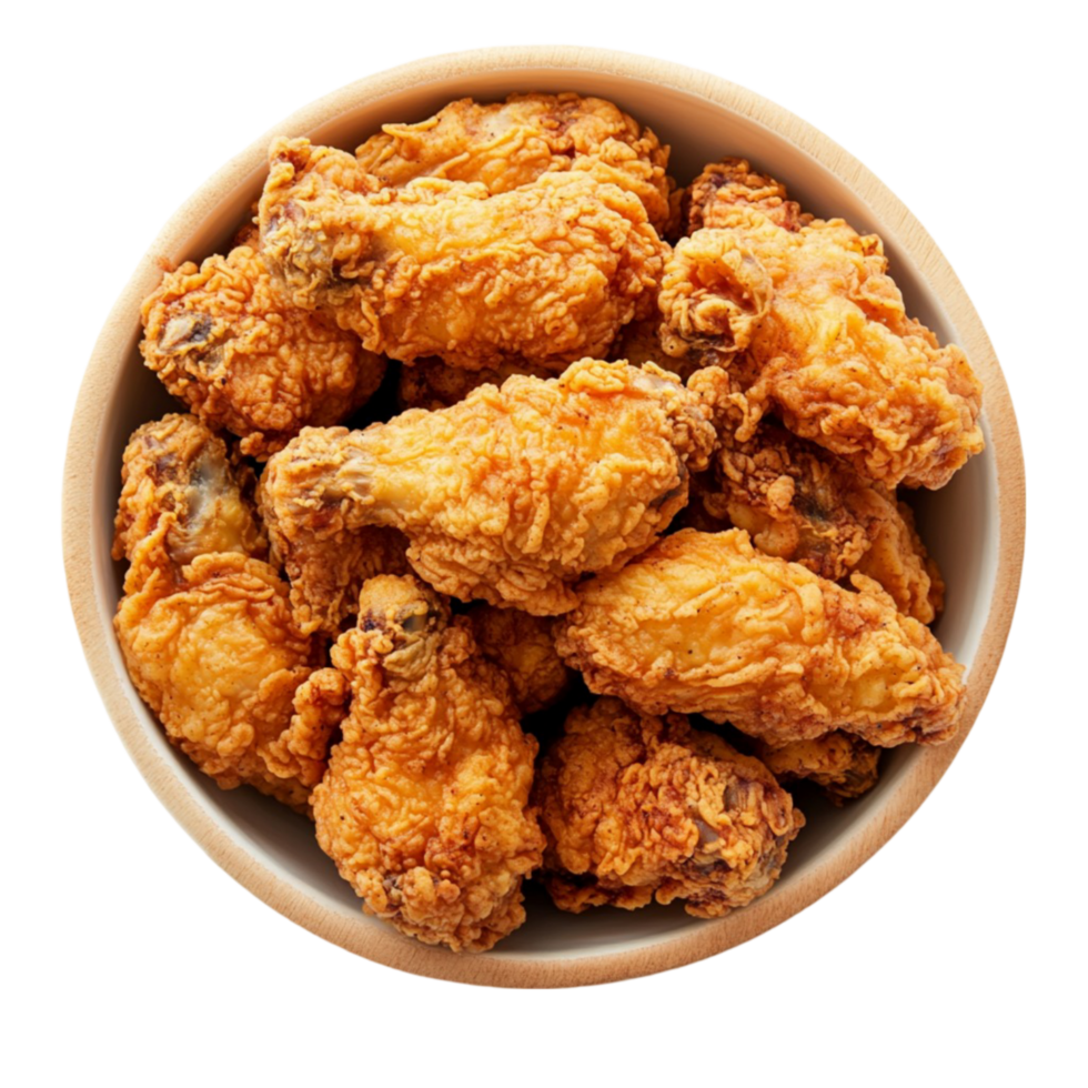chicken wings in a bowl on a transparent background png