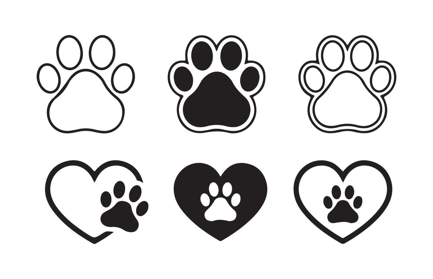 Paw icon,Dog paw icon print silhouette. vector