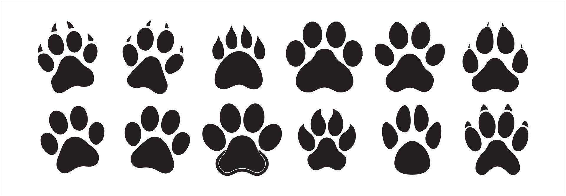 dog paw icon print silhouette logo. illustration eps 10 vector