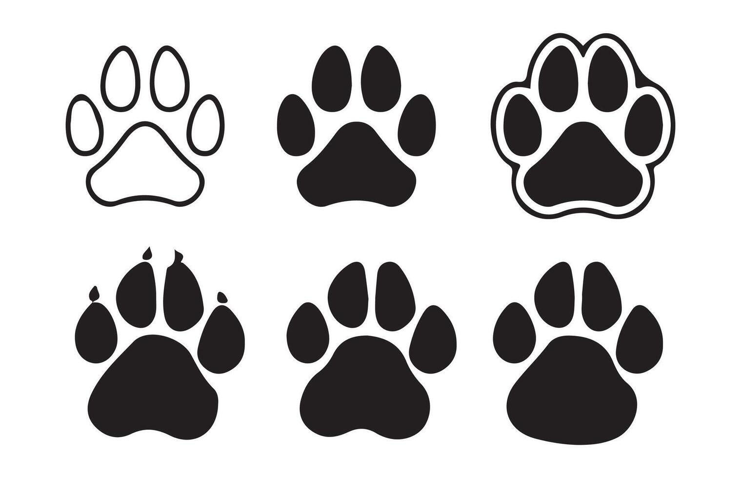 paw print sign and symbol. dog or cat paw on white background vector
