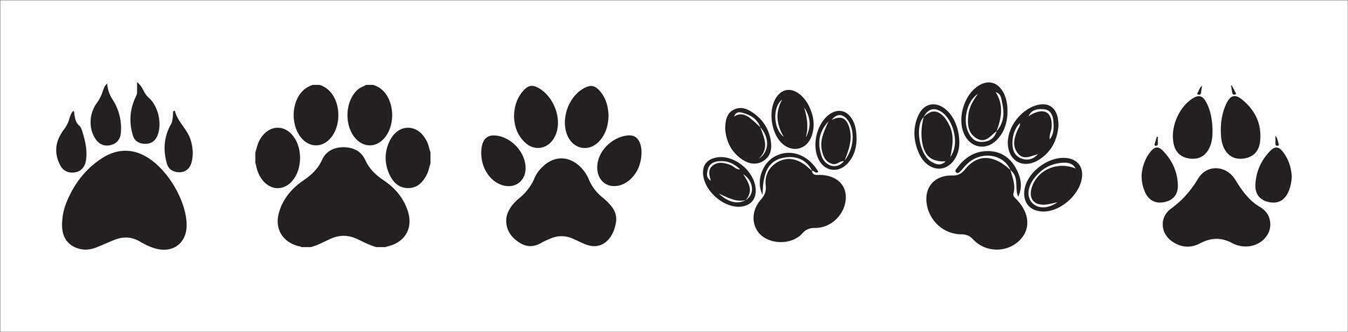 Pet paw editable stroke outline icon isolated on white background vector