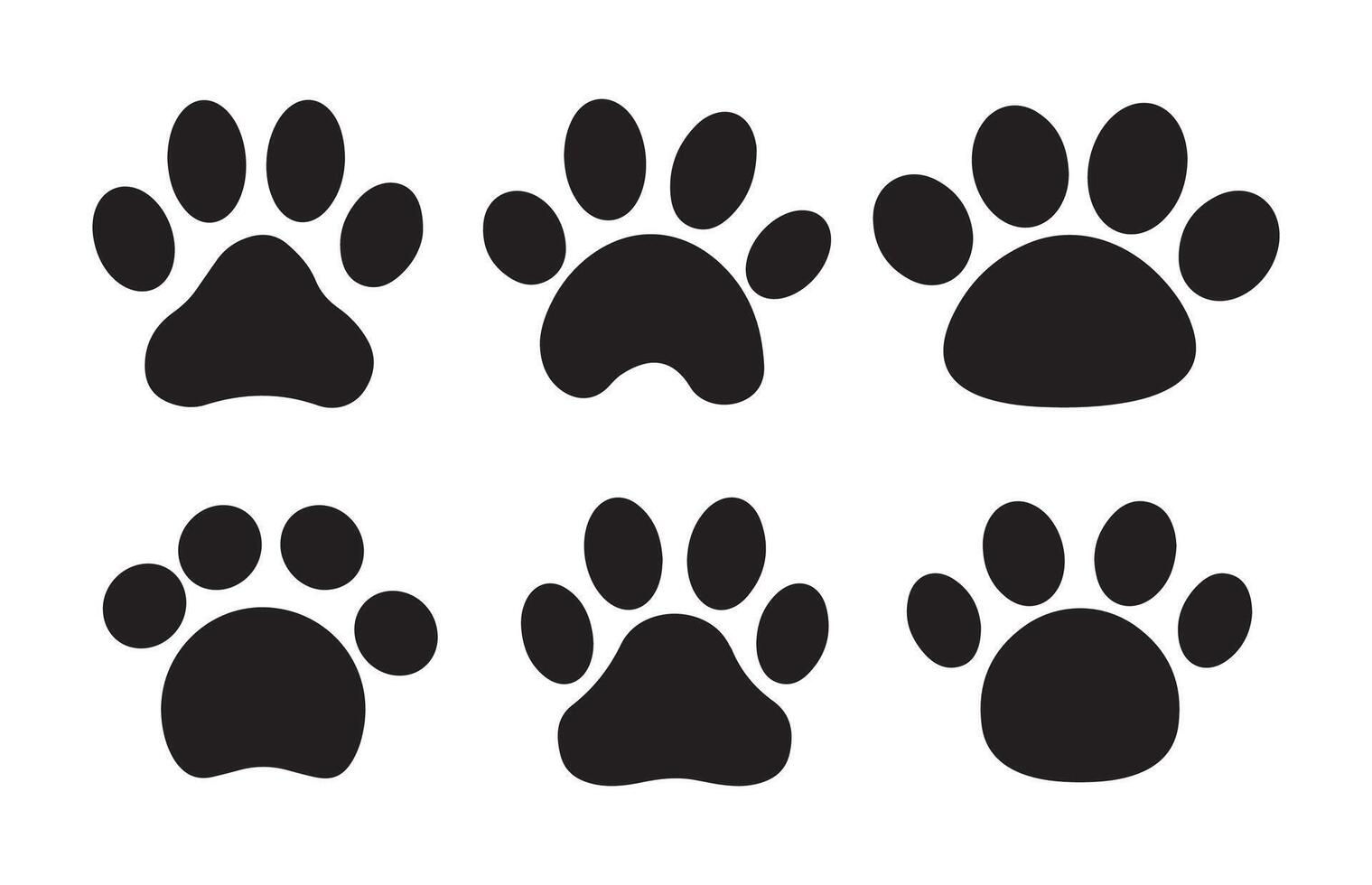 Paw icon set.dog or cat paws , illustration eps 10 vector
