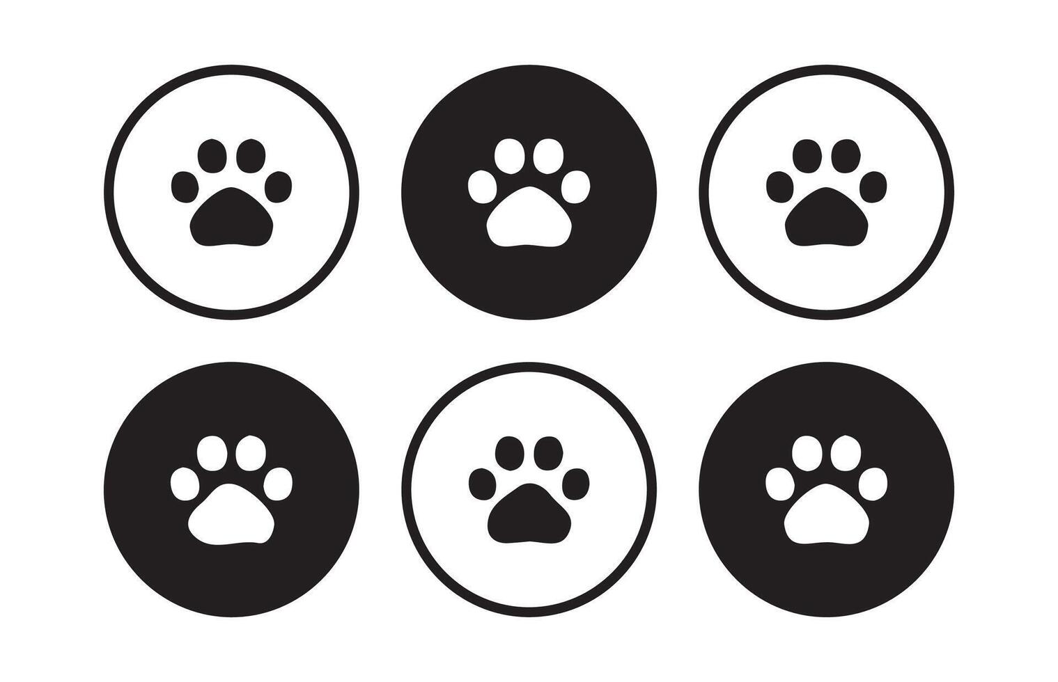 cat and dog paw icon vector