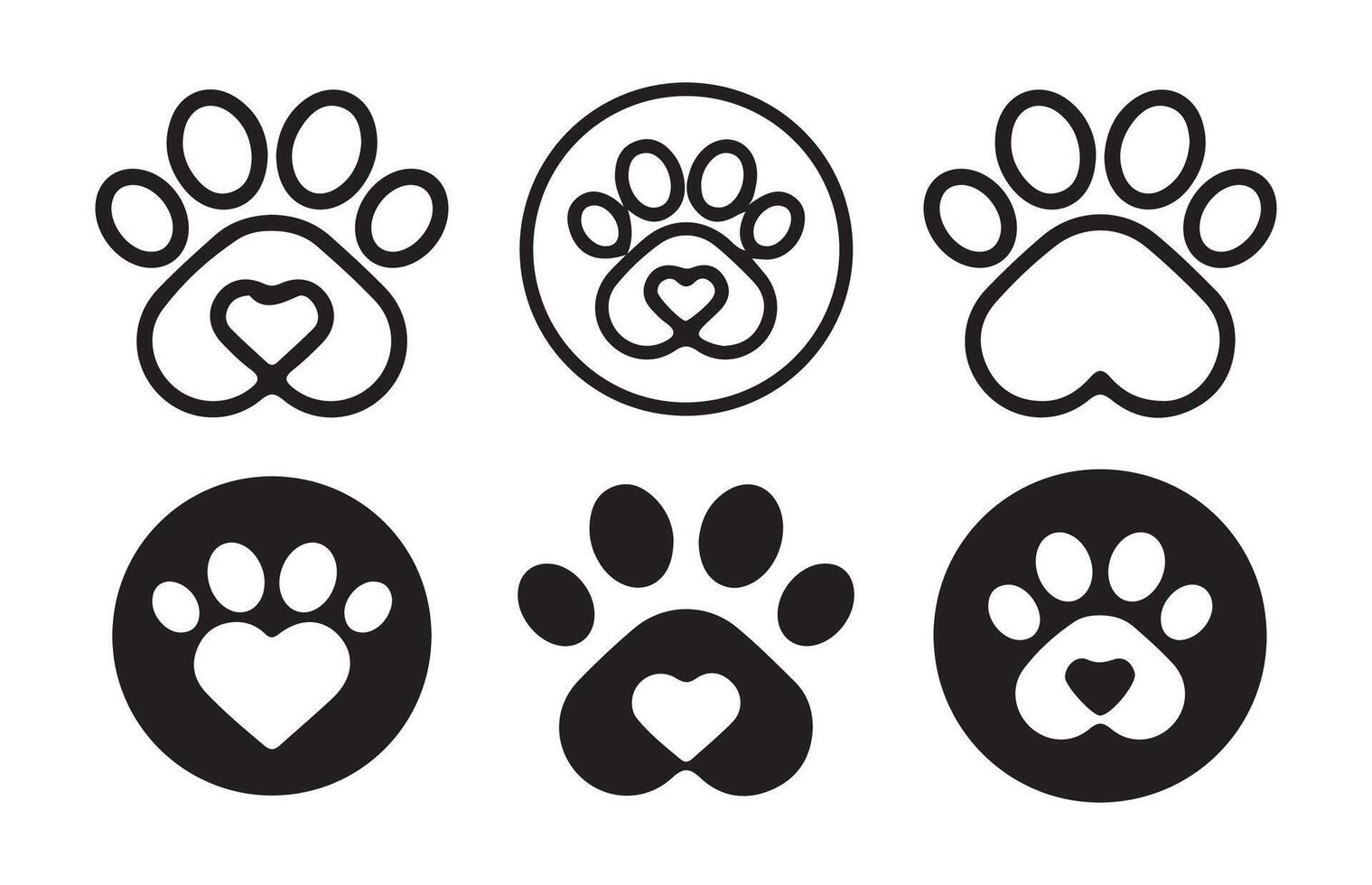 Pet paw editable stroke outline icon isolated on white background.paw print sign and symbol. dog or cat paw vector