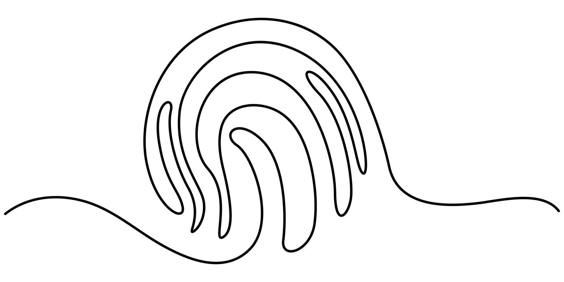 Fingerprint Icon Editable Stroke Continuous one line drawing vector