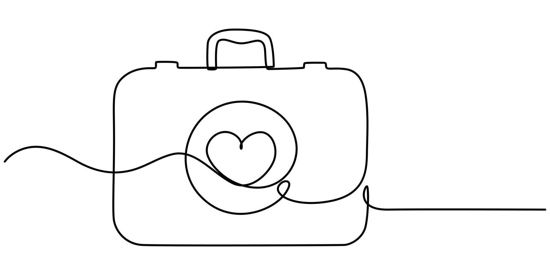 Continuous one line drawing Medical And Healthcare Icon bag vector