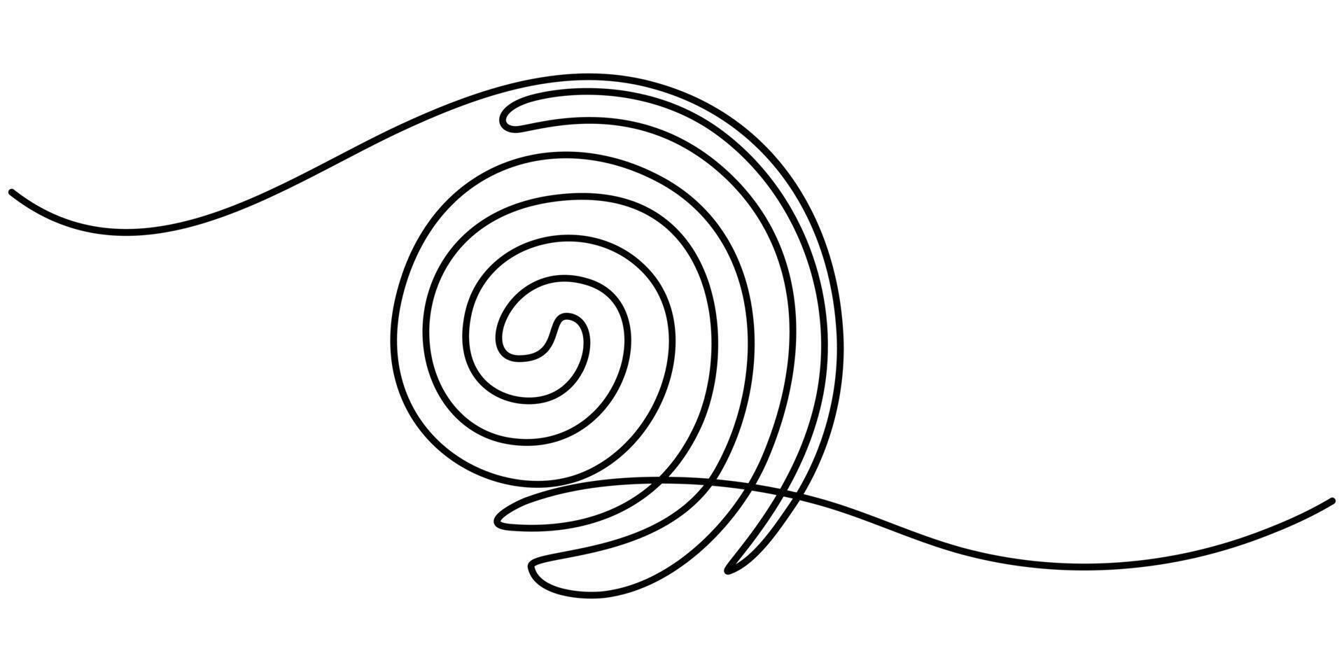 Linear drawing of a fingerprint Continuous line drawing of biometric scan symbol on white background vector