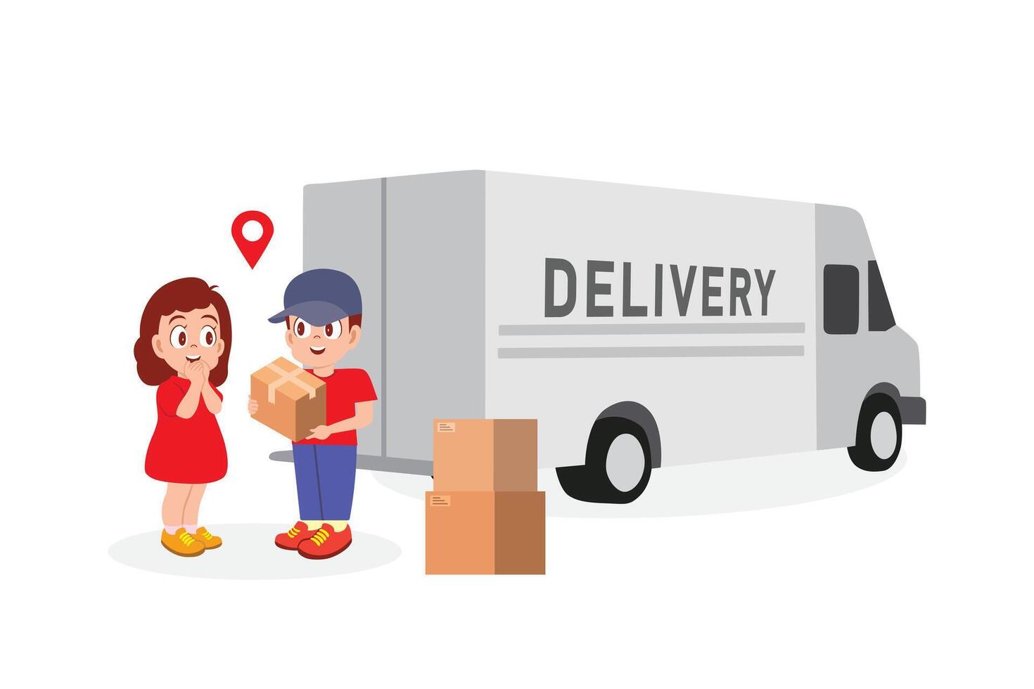 Happy Customer Receiving a Package Delivery vector