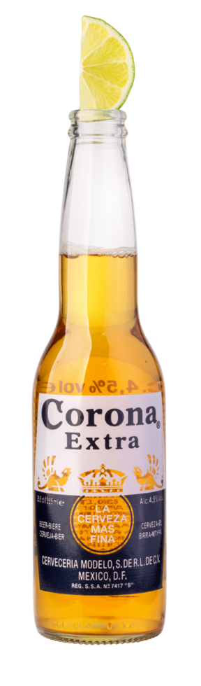 Photo of a bottle of Corona Extra Beer with lemon png