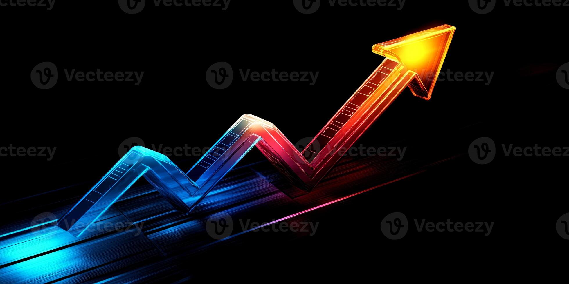 This captivating design showcases a vibrant upward trend line, representing significant business growth and asset analysis in a global context, enhanced by sleek color transitions photo