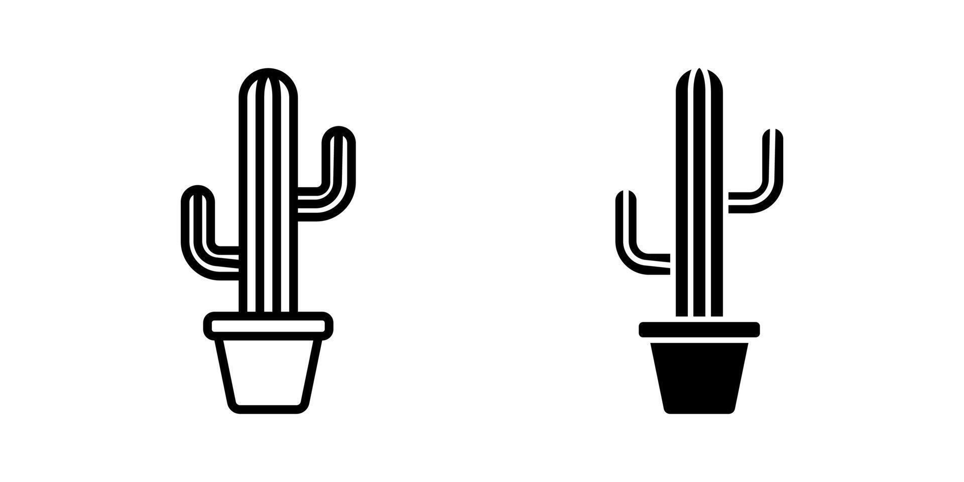 Cactus icon set. for mobile concept and web design. illustration vector