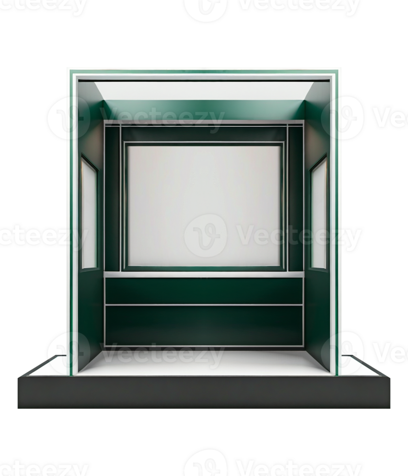Green Exhibition Booth Display Product Showcase Mockup Design png