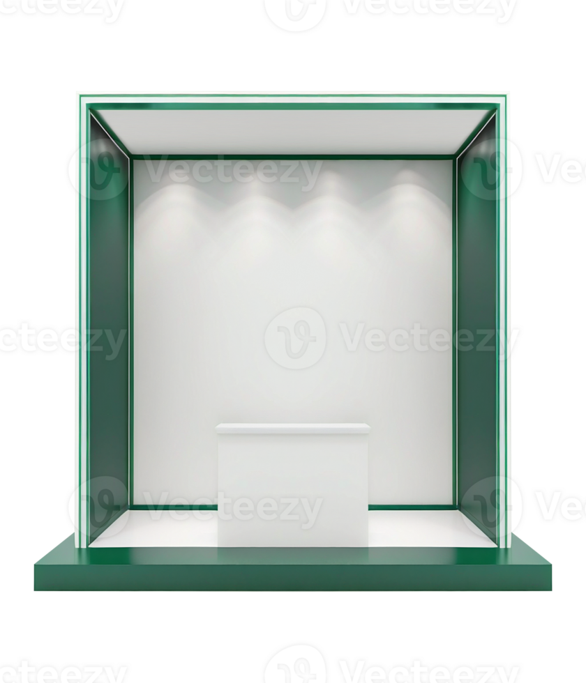 Event Booth Display Product Showcase Modern Box Background Green Color Design png