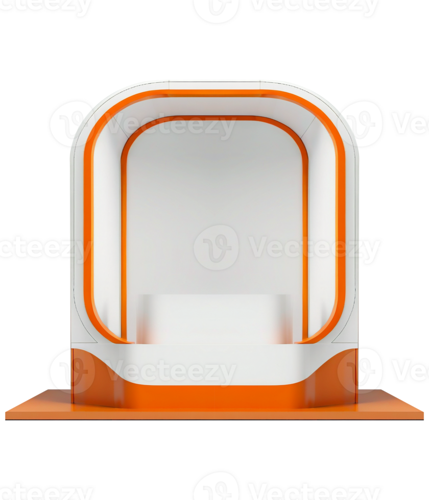 Event Exhibition Booth Product Showcase Mockup Orange png