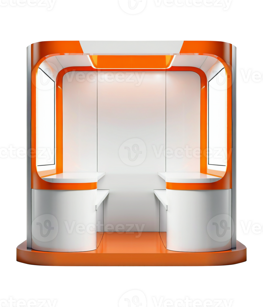 Mini Room Modern Mockup design Orange Booth png