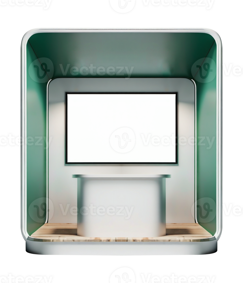 Booth Product Display Mockup design Background for Exhibition Showcase Green png