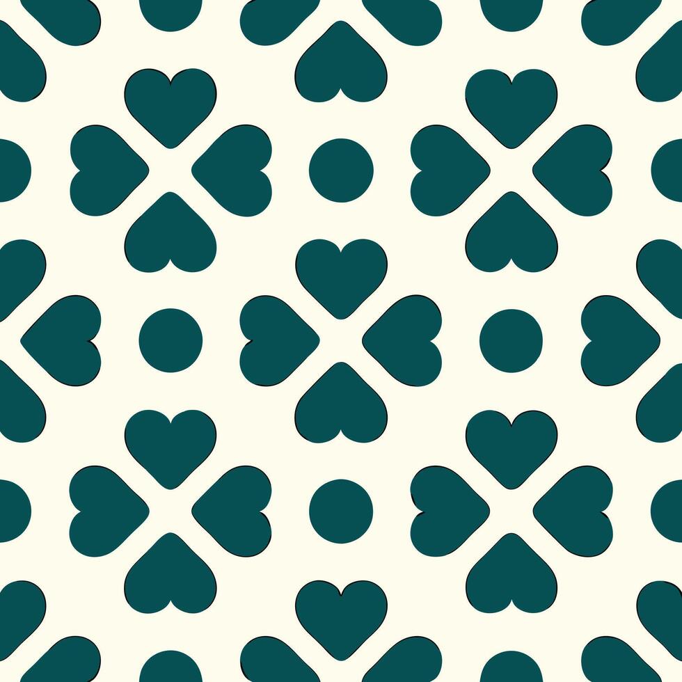 Seamless Heart Pattern with Navy Blue Hearts on White vector