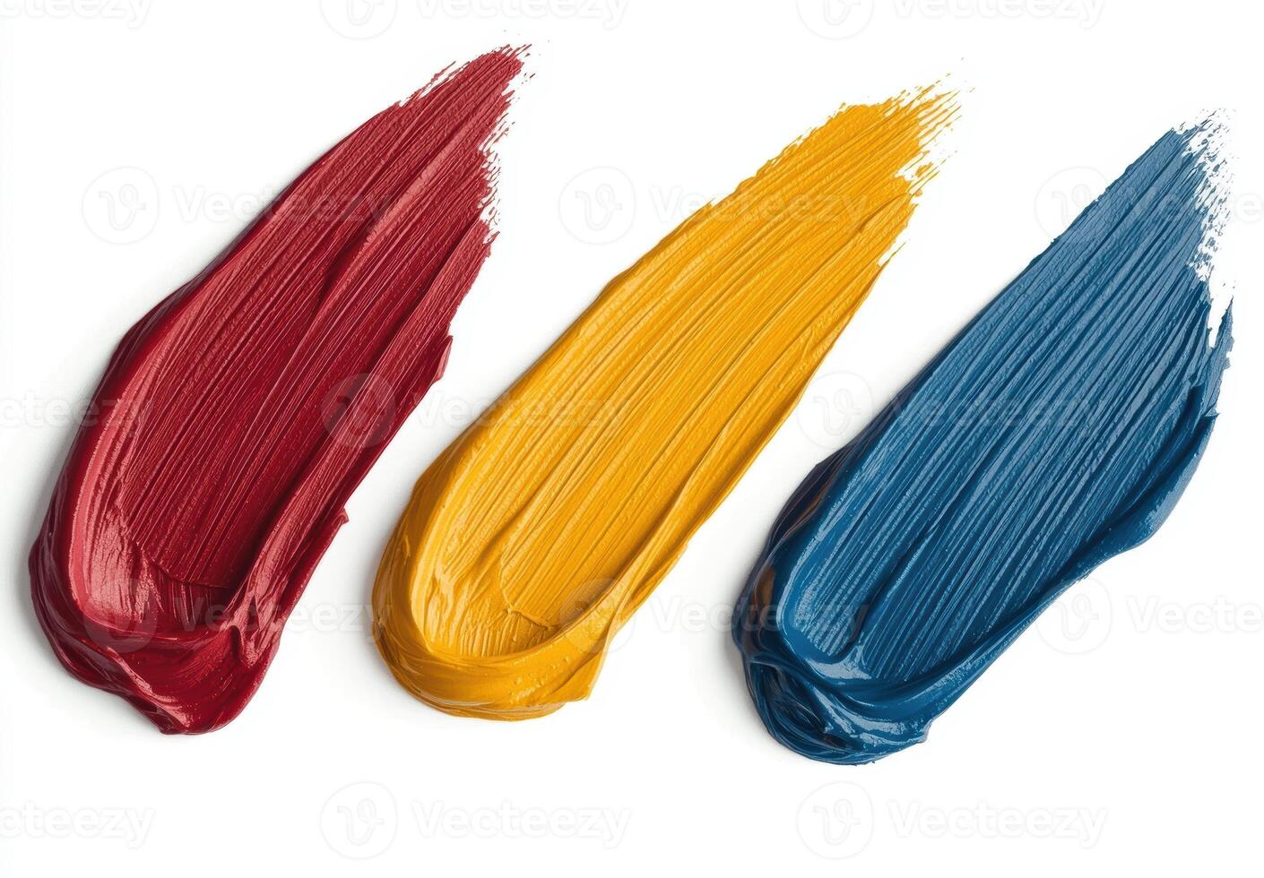 Abstract paint strokes in red, yellow, and blue photo