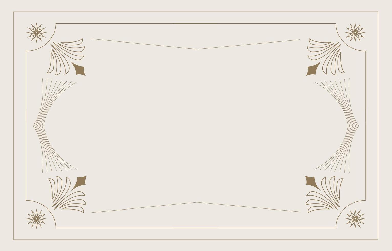 retro deco frame banner. Abstract decoration template for horizontal design vector