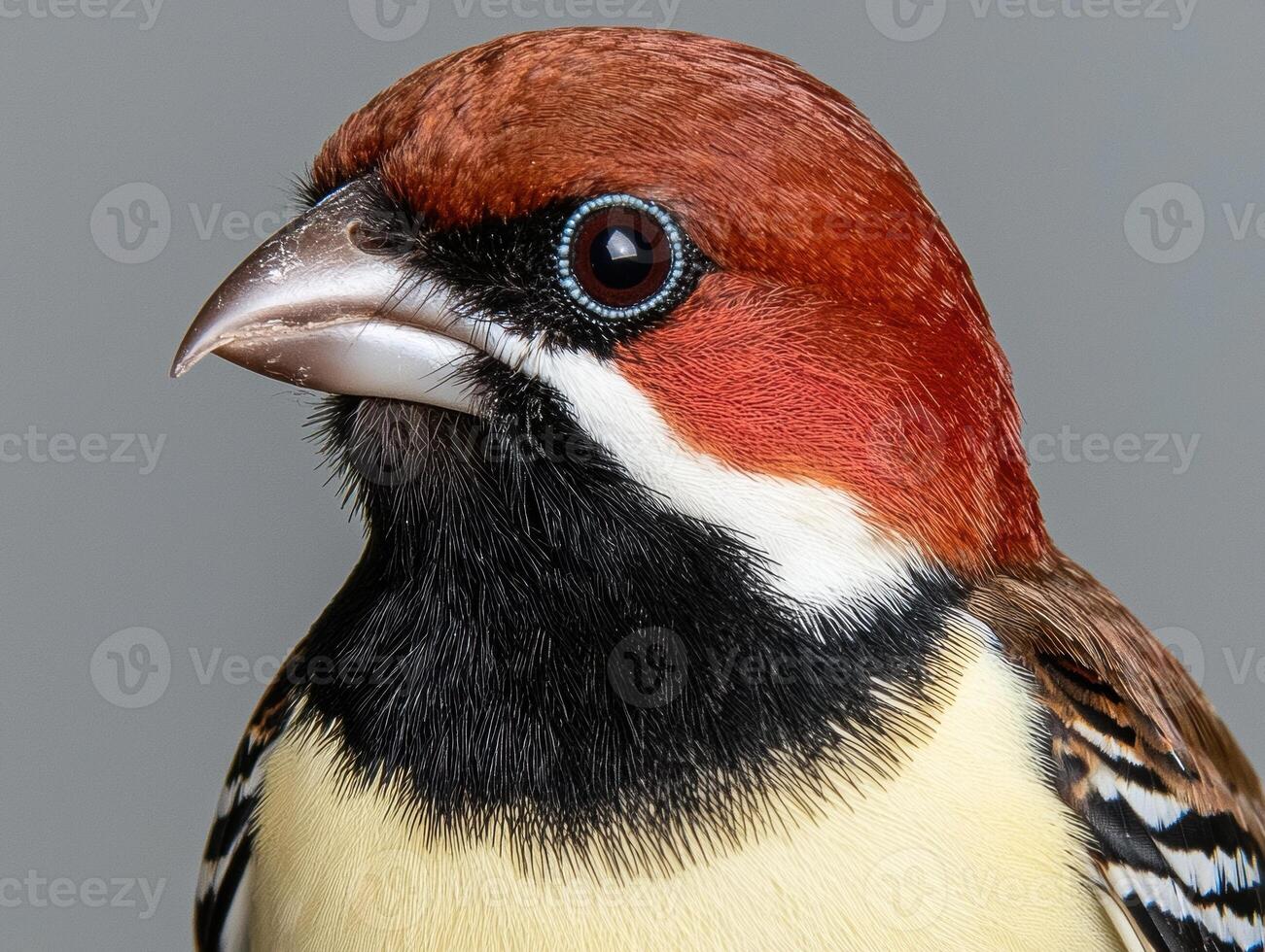 Close up of a colorful bird with vibrant plumage photo