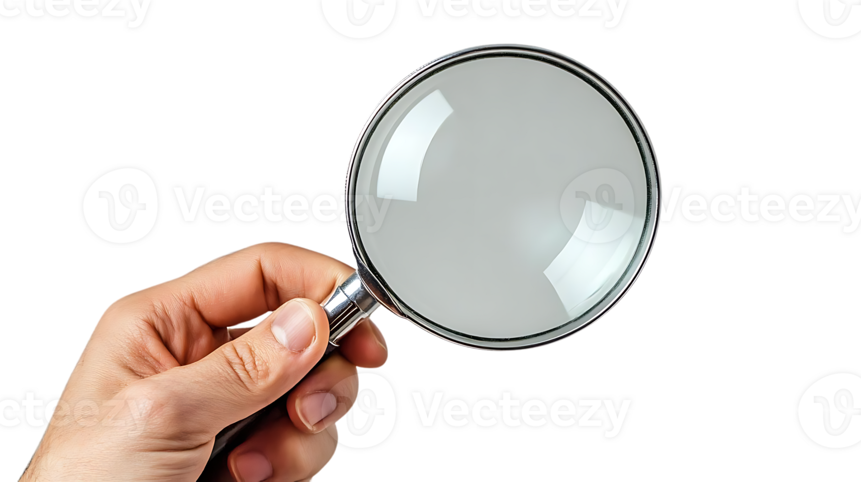 Hand Holds Magnifying Glass, See Clearly with Transparent Background png