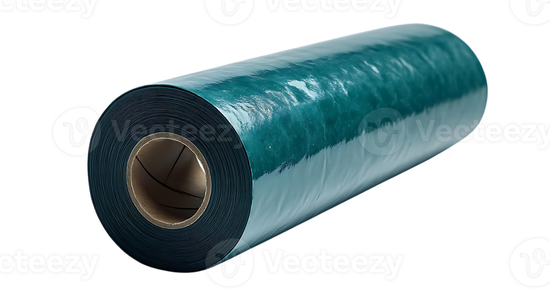 Roll of Teal Plastic Film, a Transparent Background, Ideal for Crafts png