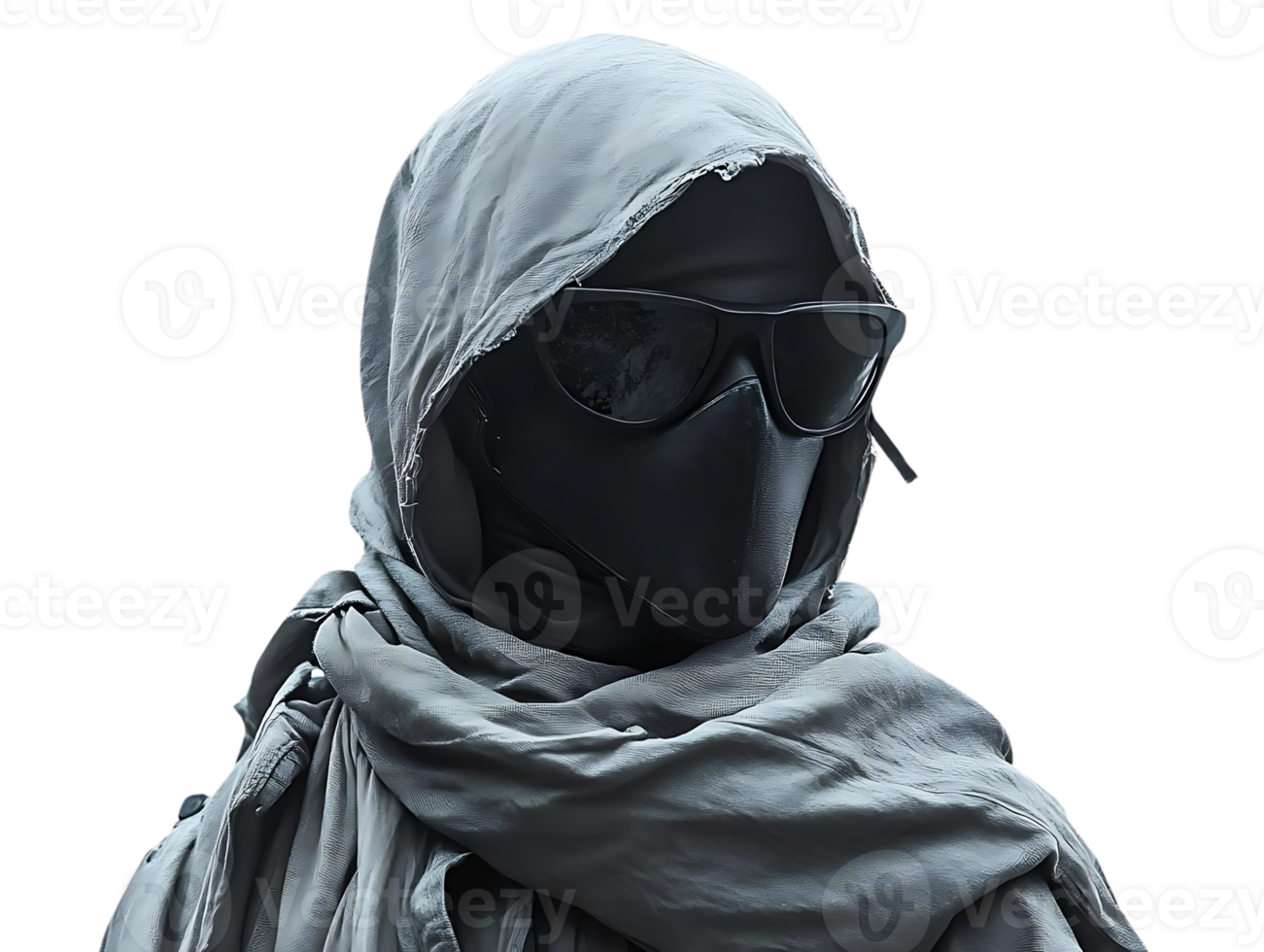 Mysterious Figure in Hood and Mask with Transparent Background png