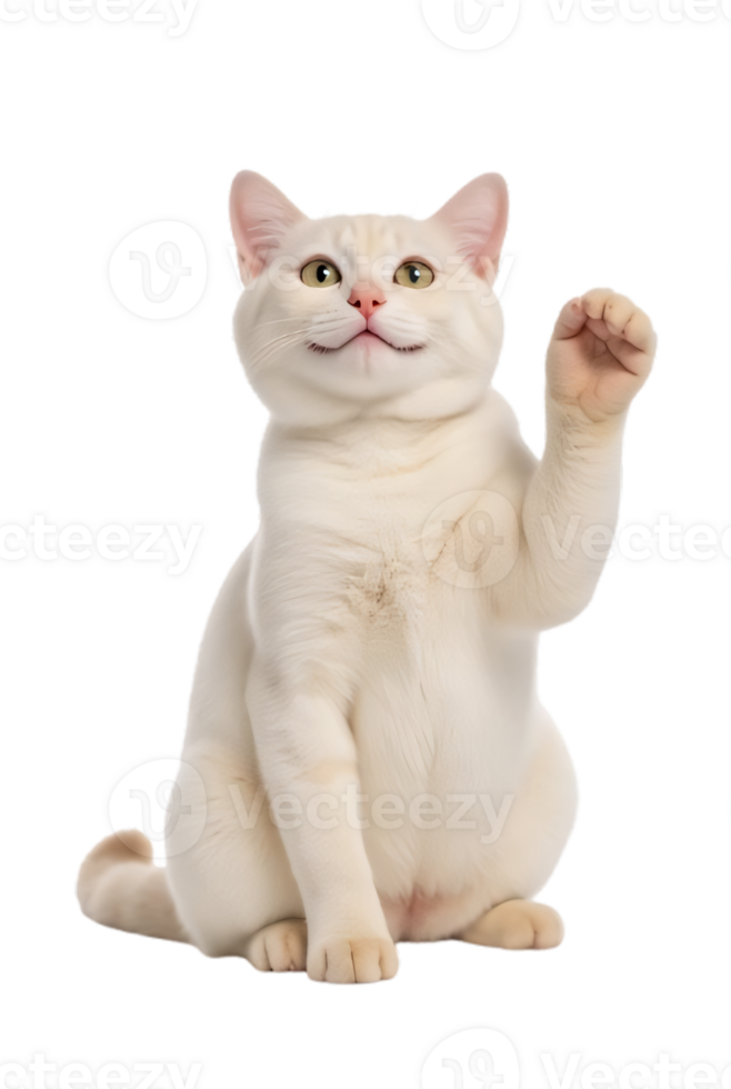 Friendly Cat's Wave with a Heartwarming Grin png
