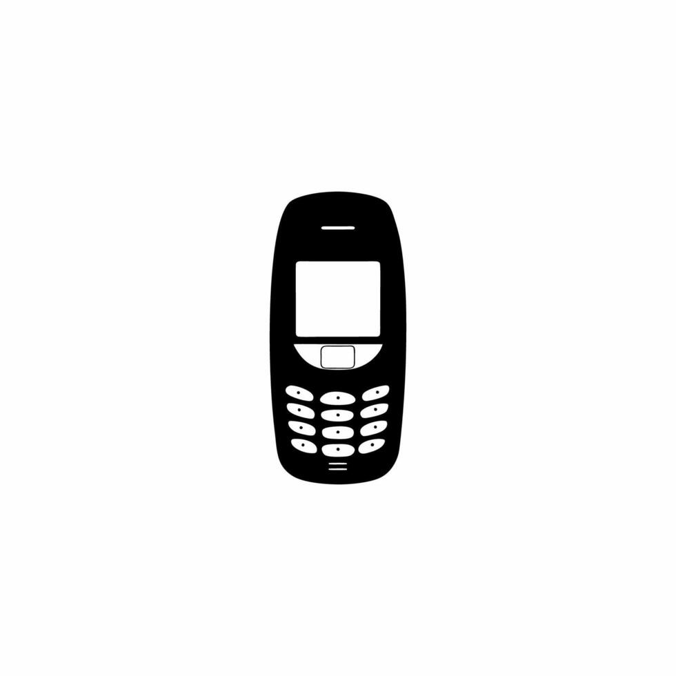 Button cell phone silhouette vector