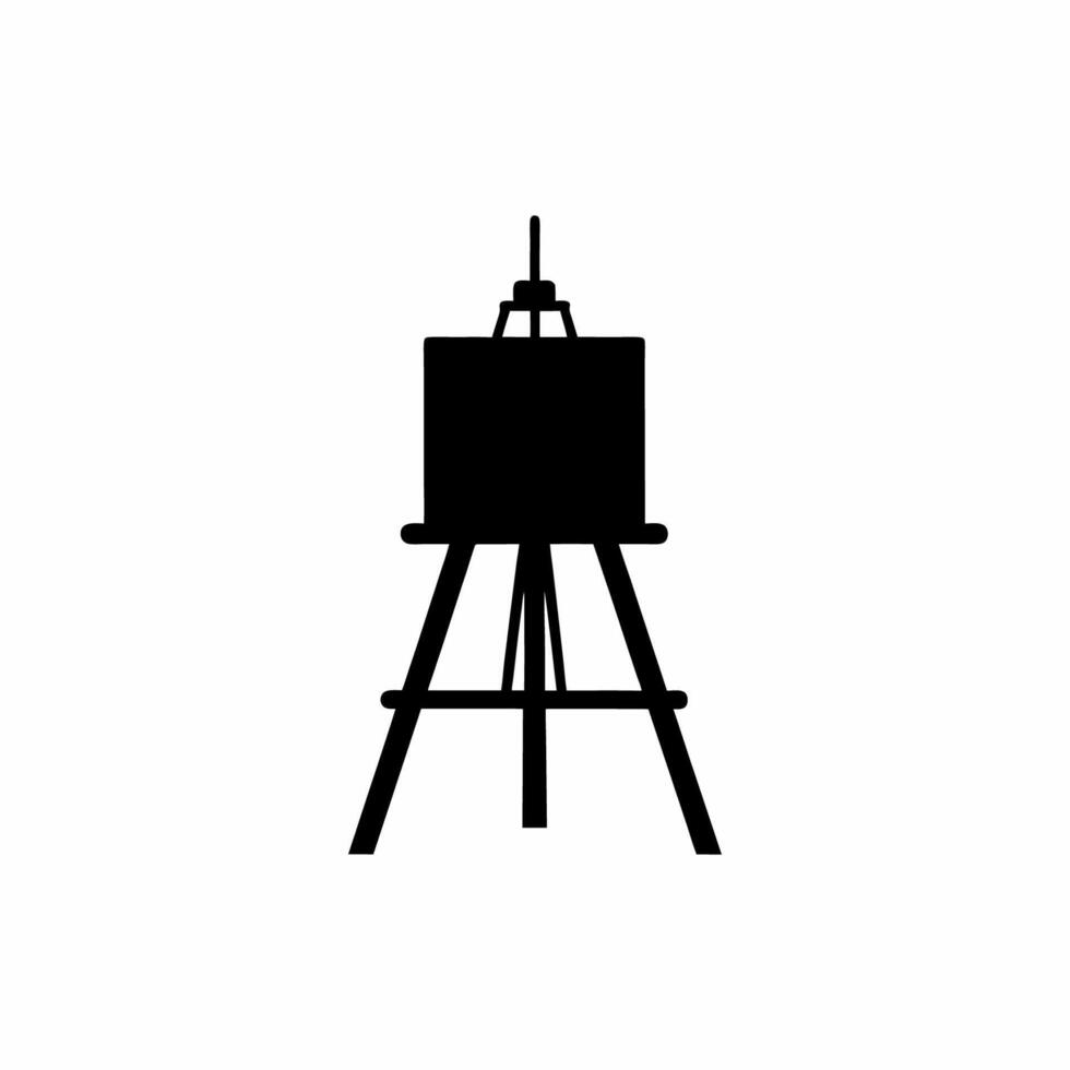 easel silhouette on white background vector