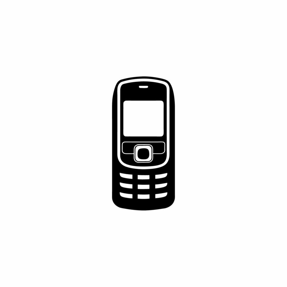 Old cell phone silhouette vector