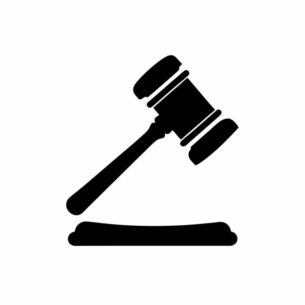 Silhouette of gavel vector