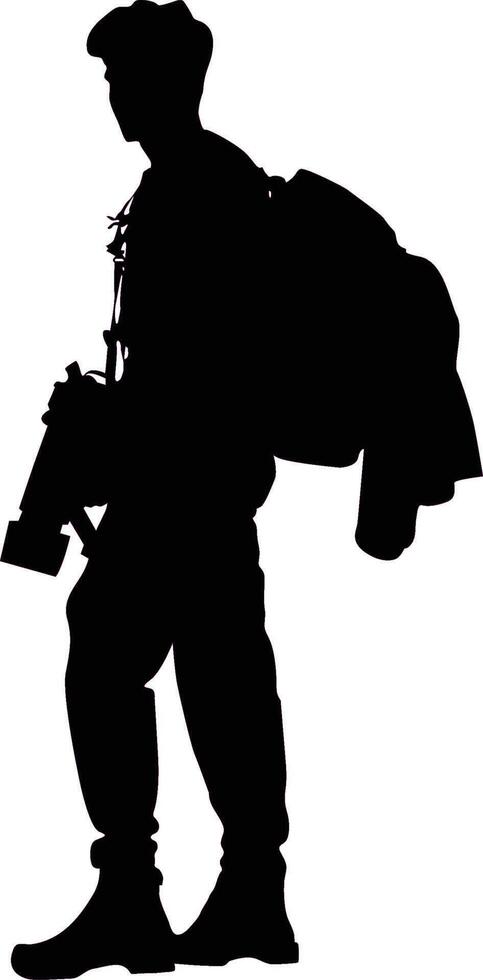 Traveler man with camera vector