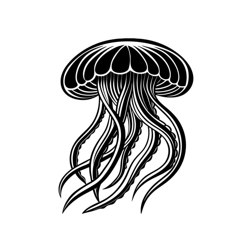 Silhouette of a jellyfish vector