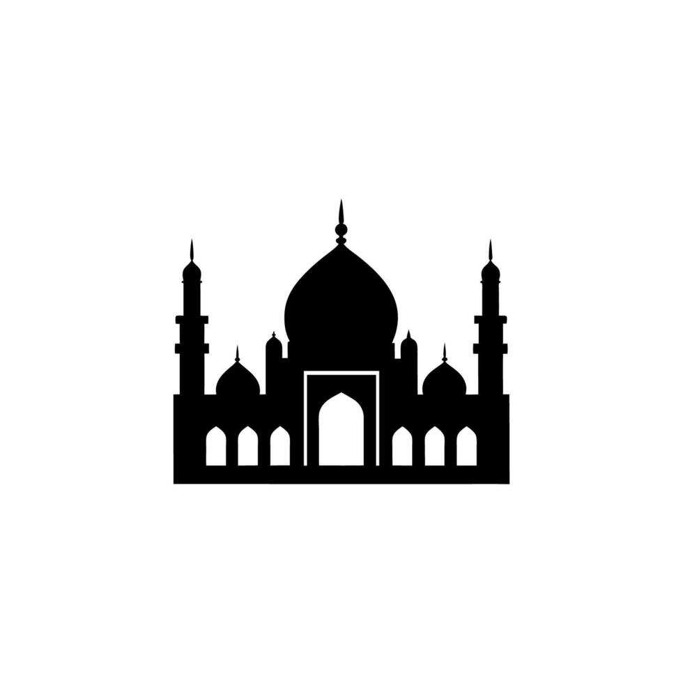 Two minaret mosque silhouette vector