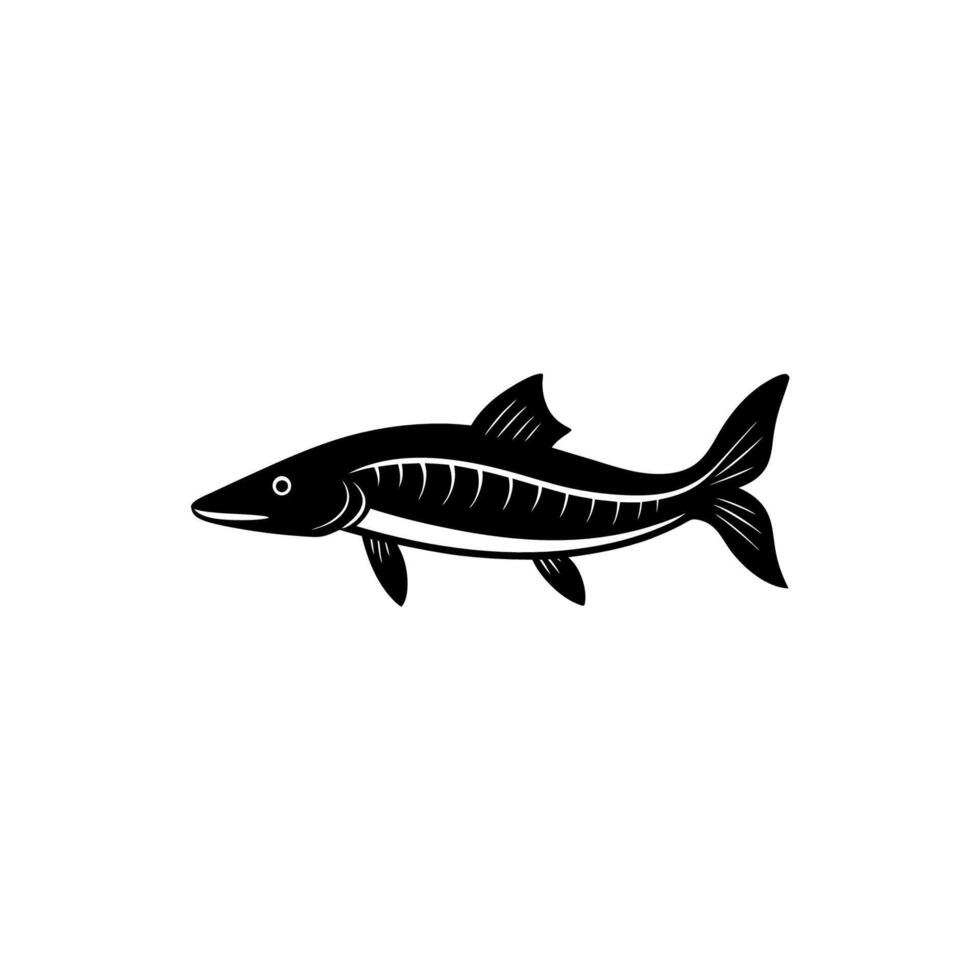 Sturgeon fish icon illustration on white background vector