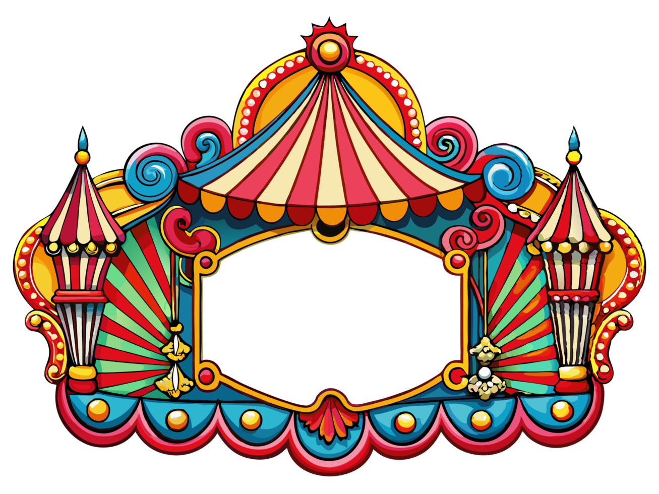Festive blank frame perfect for carnival-themed content png