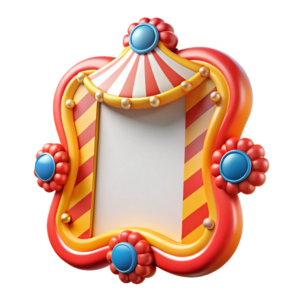 Festive blank frame decorated with carnival-themed designs png