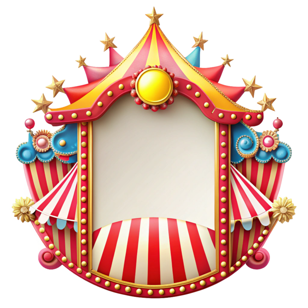 Carnival-inspired blank frame with a dynamic design png