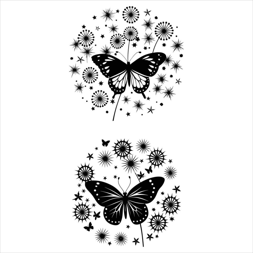 Dandelion Butterfly Vectors