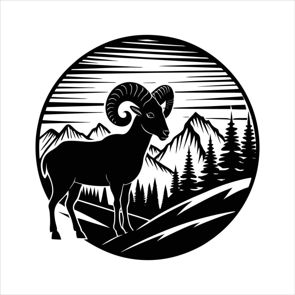 Bighorn Sheep Silhouette royalty vector