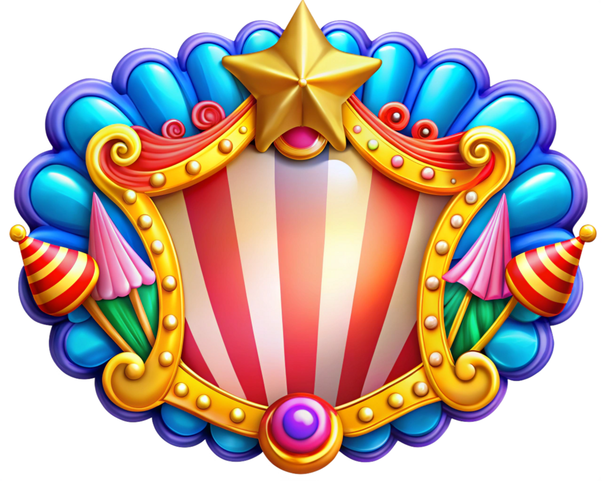 Blank frame with carnival-inspired festive accents png