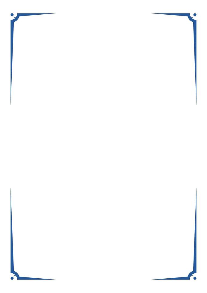 Blue frame with curved corners for the picture frame vector