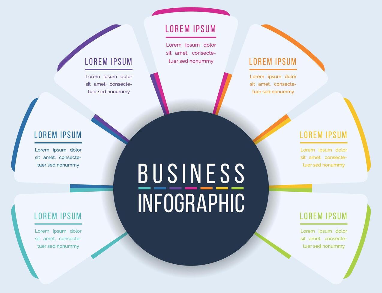 7 Steps business infographic design vector