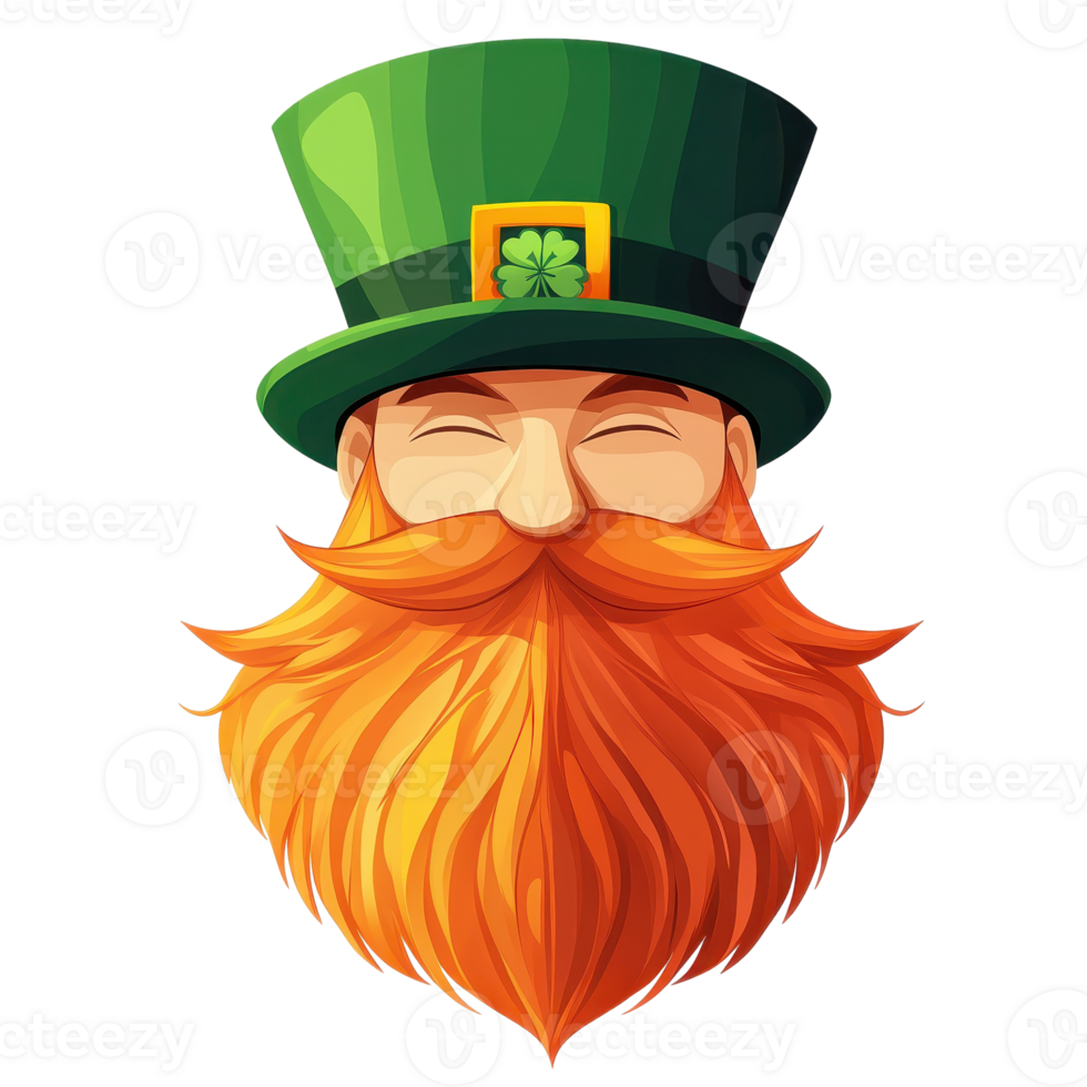 Minimalist Leprechaun Beard with Clean Lines and Playful Expression png