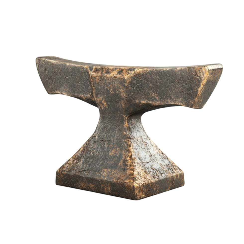 Stone Stool with Black Stand on Transparent Background png
